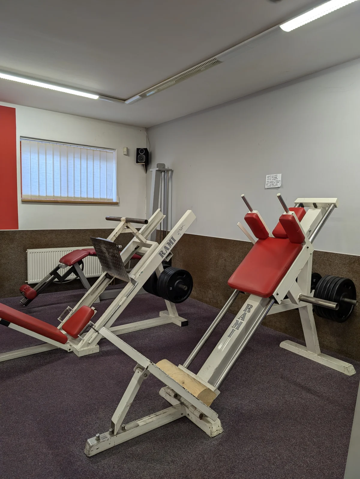 Stroj na dřepy se závažím